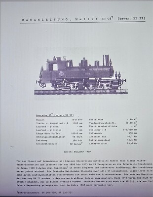 M+F Merker Fischer Bauanleitung BR 98 7 Mallet( bayer. BB II )   (Kopie)