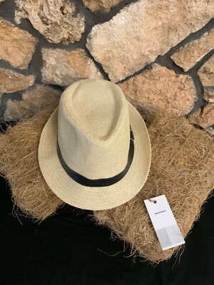Herren Strohhut, ISV, cremefarben mit schwarzem Riemchen, neu