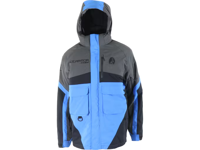 Clam (Men's XL) IceArmor Ascent Waterproof Floating Parka  (Charcoal/Blue/Black)