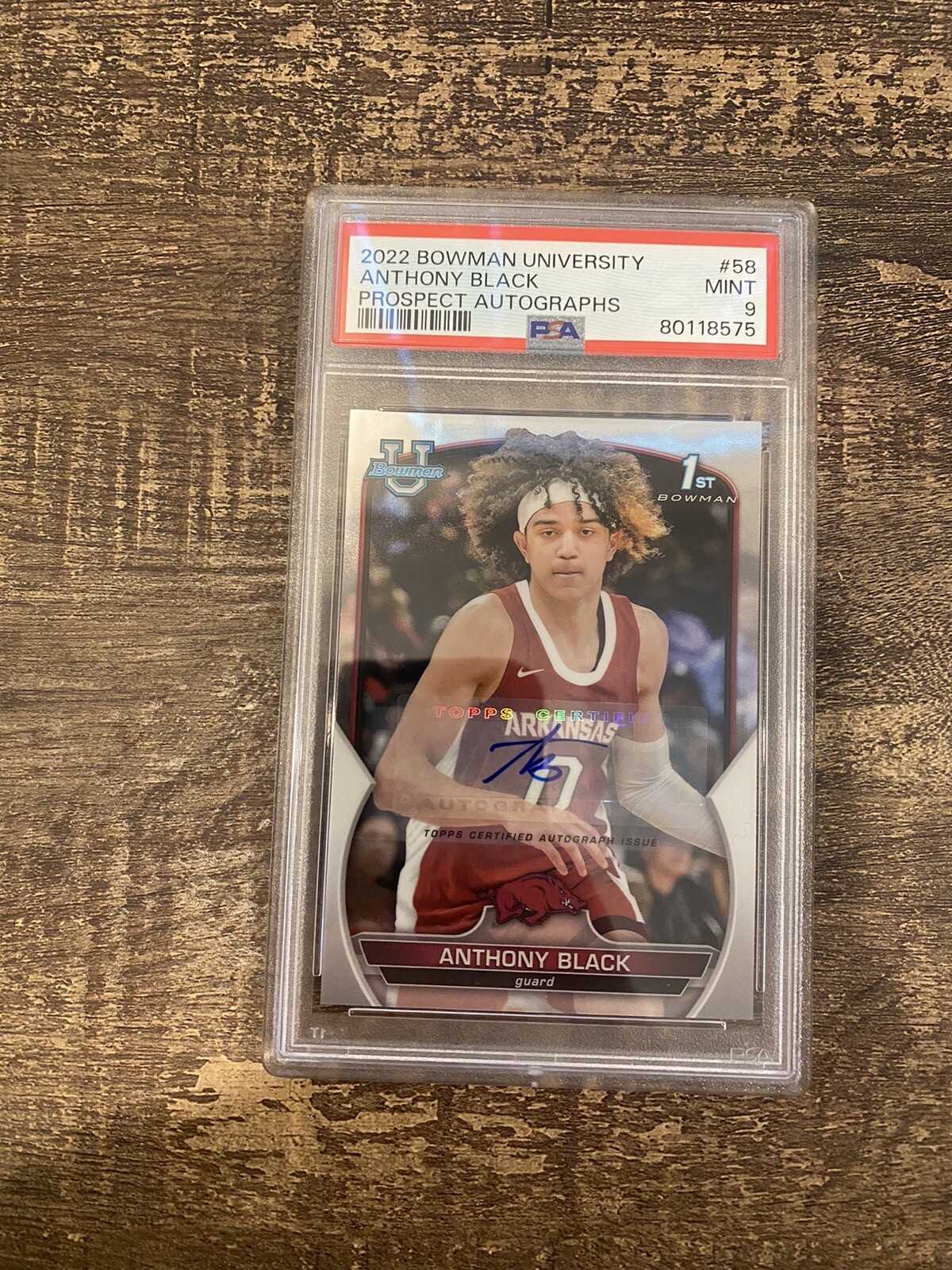 2022-23 Bowman University Chrome Anthony Black 1st Rookie Auto RC #58 PSA 9