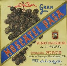 1920 s-30 s Vintage Wine Moscatel Pasa Spain Label Original B6