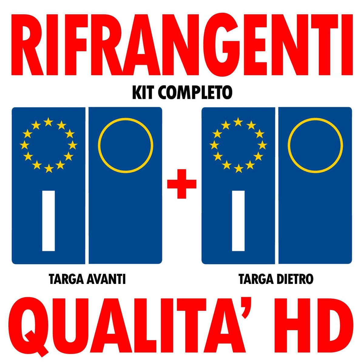 Kit 4 Pezzi Adesivi Adesivo Per Targa Targhe Europa Per Tutte Le Auto