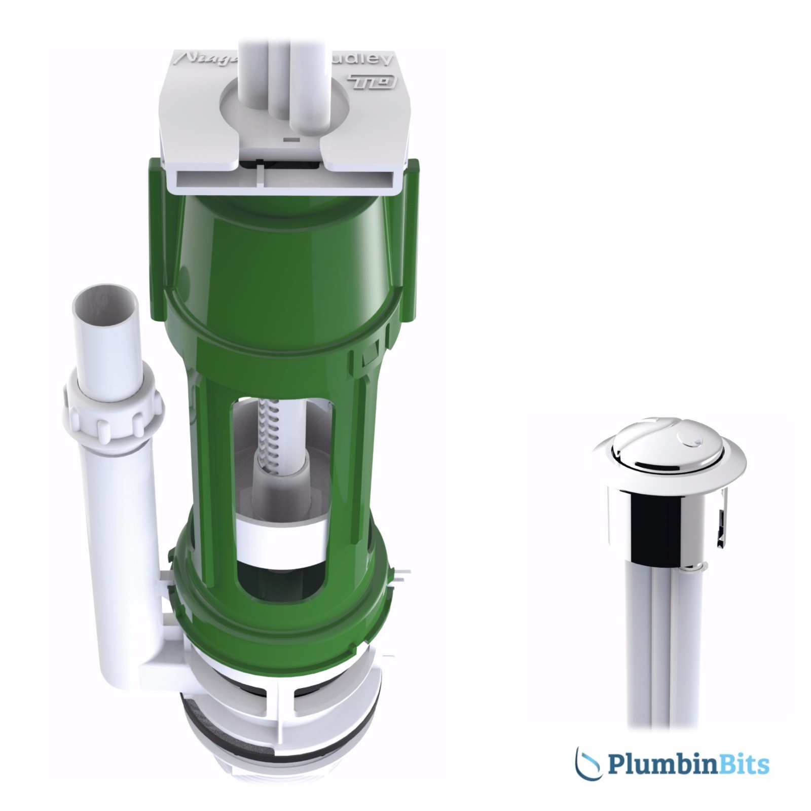 Thomas Dudley Replacement Niagara Dual Flush Valve & Chrome Push Button 313348