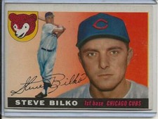 1955 Topps Baseball Card Steve Bilko 1st Base Chicago Cubs Near Mint # 93