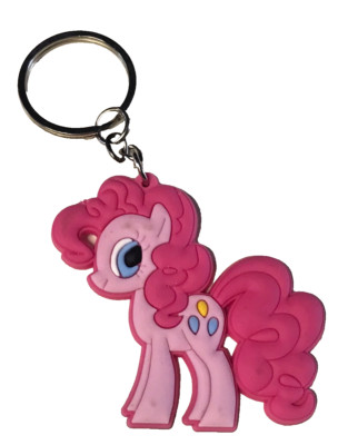 My Little Pony Pinkie Pie Keychain Pink Ponies Key Chain Fob Soft Plastic Unused