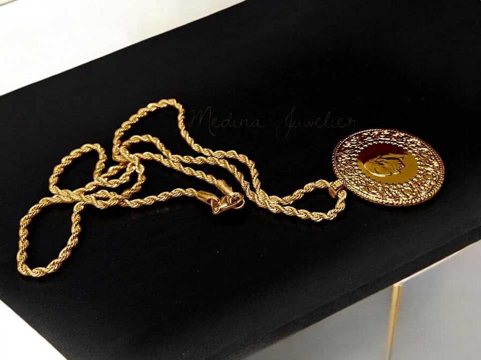 Resat Altin Tugra Altin Zincir Gold Münze Kette 22 Ayar Altin Kaplama Atatürk - Bild 4 von 4