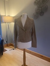 Bnwt Reiss Madeline Suede Biker Jacket - Size 10 - Rrp £350 - Neutral