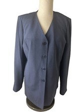 Talbots Petites Women s Size 8P Pure Silk Navy Blazer Jacket Career Classic