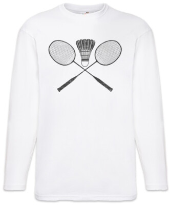 Badminton Tools Langarm T-Shirt Player Passion Love Addiction Racket Court Field