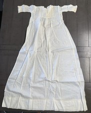A4 EDWARDIAN BAPTISMAL CHRISTENING EMBROIDER BABY WHITE/IVORY COTTON LONG DRESS