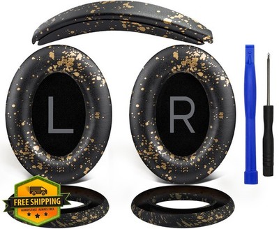 SOULWIT QC45/35 Ear Pads Headband Black Gold
