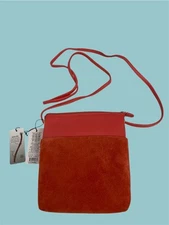 NWT Ili New York Coral Leather and Suede Crossbody Bag w/RFID