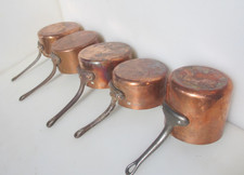 Vintage Copper Pan Set Kitchen Iron Handles French Old Antique Pans
