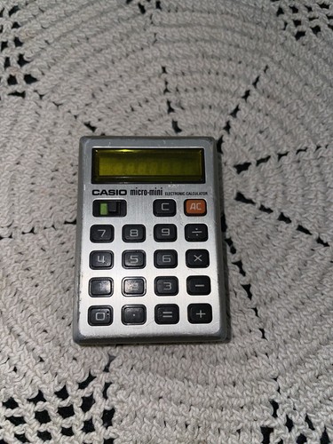 Casio Micro-Mini Electronic Calculator Original Case 1970s Tested Working Japan - Picture 5 of 8
