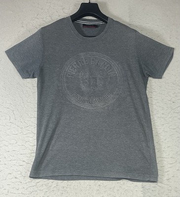 Pierre Cardin 1950 Original Logo Graphic T-Shirt Short Sleeve Gray Sz Medium