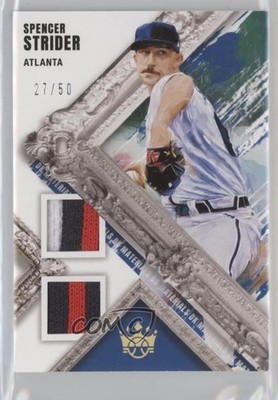 2022 Panini Diamond Kings DK Materials Holo Gold 27/50 Spencer Strider qf8