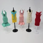 VINTAGE 5pc Set of HANDMADE/Mommy-made Crocheted/Knit Barbie Dresses