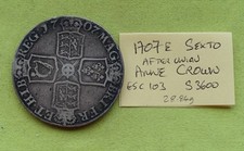 1707 SEXTO E Silver CROWN Coin Queen Anne (1702-14) 28.84g ESC 103 S3600
