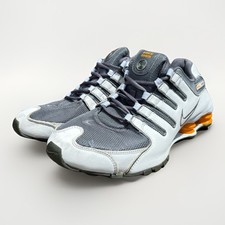 Nike Shox NZ Hombres Talla 11 Blanco Gris Cuero Zapatos de Entrenamiento Tenis 378341-138