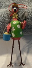 Pink Flamingo Christmas Resin Ornament Flamingo With Shovel / Pail / Hat