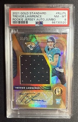 🔥 2021 Panini Gold Standard TREVOR LAWRENCE RPA Auto RC #/49 Jags🔥POP 2🔥PSA 8