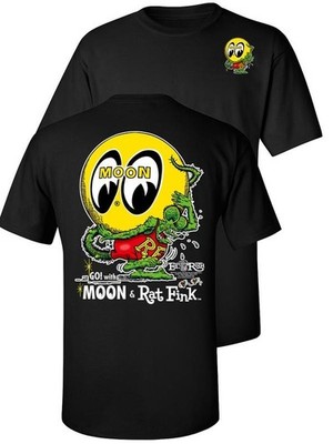 Moon Eyes Rat Fink Go With Mooneyes Hot Rod T-Shirt,Car Lover Tee,Full Colour,10