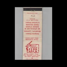 Matchbook Cover Muzzle Loader Cafe Billings MT