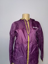 Columbia Windbreaker Women's Jacket Hooded Water Resistant Purple Green Large