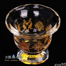 3.1in Tibetan Ritual Vessel Holy Water Cup Offering Water Bowl Cup