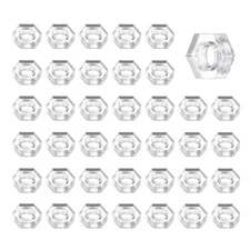 40Pcs Clear Hex Nuts, M2.5 Metric Coarse Thread Machine Acrylic Screw Nuts