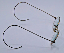 Vintage/Antique Yellow Gold Wire Rim Oval Eyeglasses/Spectacles Great Condition 