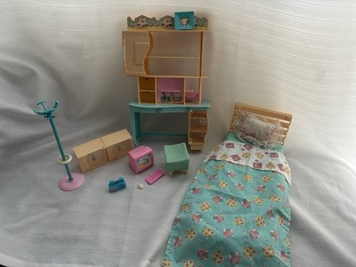 Barbie All Around Home Schlafzimmer / Schlafsaal Spielset 2001 Mattel Vintage