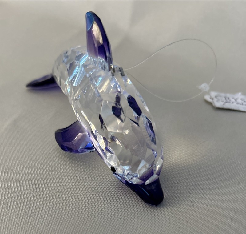 Ganz Crystal ExpressionsDOLPHIN Ornament Purple Faceted AcrylicReflects Light 5"