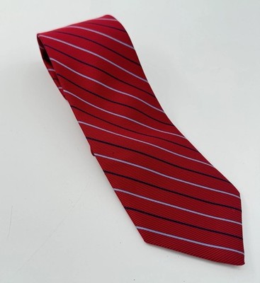 Brooks Brothers Red Rep Stripe 100% Silk Tie 3.75 Classic Wide USA Made 61  Long