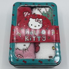 4 Piece Set Fluffy Soft Socks Hello Kitty Christmas In A Gift Tin