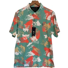 NWT William Murray Mens Happy Hands Club Golf Polo Size Medium Stretch