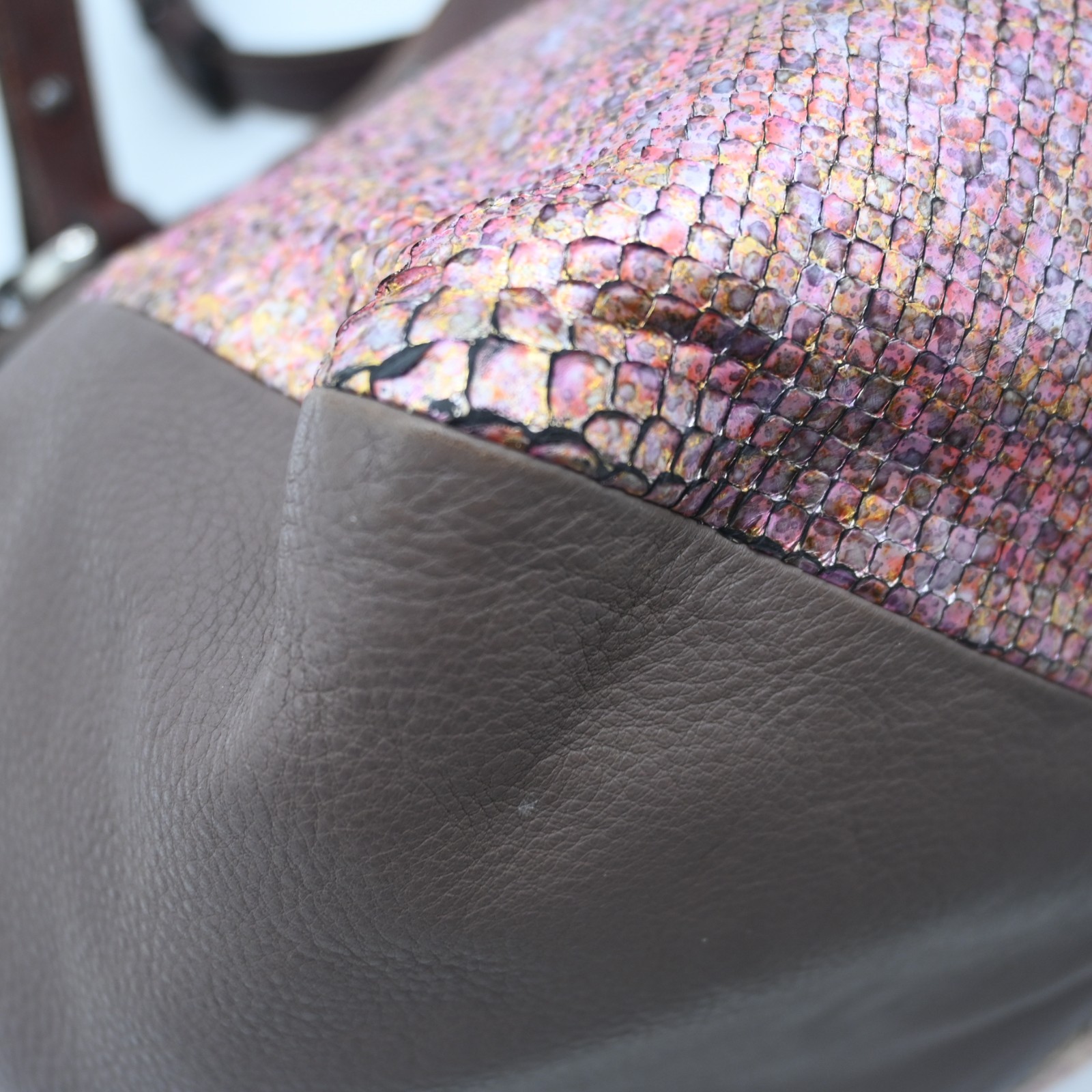 Pauric Sweeney Brown Metallic Python Leather Shou… - image 15