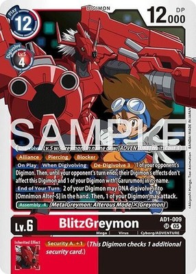 BlitzGreymon Foil - AD1-009 NM - Digimon TCG