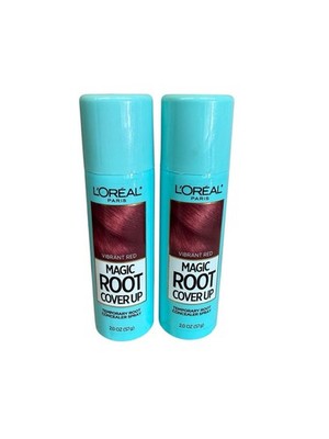 2- L'Oreal Paris VIBRANT RED Magic Root Cover Up Root Concealer Spray NEW