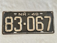 1948 New Hampshire license plate Embossed Steel License Plate