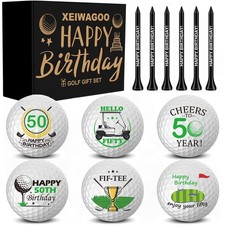 Birthday Gifts Men 6 Pack Happy Birthday Golf Balls 6 Tees Funny Gift Set