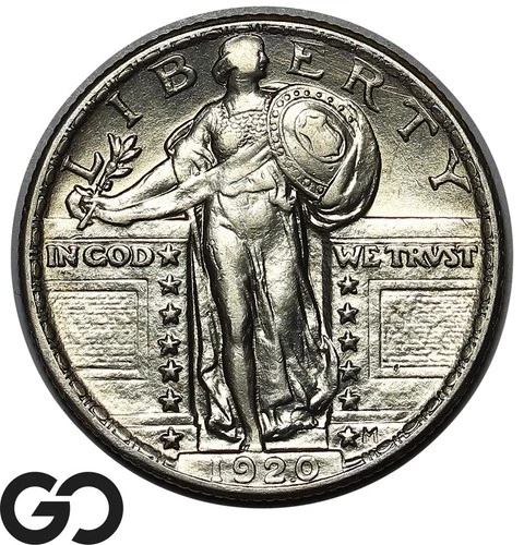 1920 Standing Liberty Quarter, Choice AU++/Unc