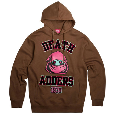 Mishka Death Adders 1978 Hoodie Men's Large Brown Graphic Print Embroidered
