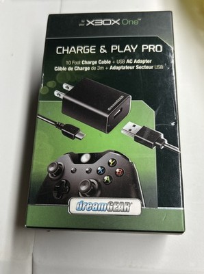 Dreamgear Charge & Play Pro for Xbox One with 10-Ft Micro USB Cable + Adapter  