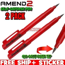 AMEND2 LATEST VERSION Self-Defense Pen G10 COMPOSITE CORE TIP 2 PACK #1 NO METAL