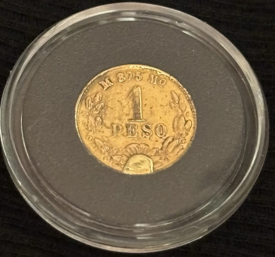 1903 年 1 比索金币(0.476 盎司 AGW)稀有收藏家硬币孔修复焊锡 — 第 4/4 张图片