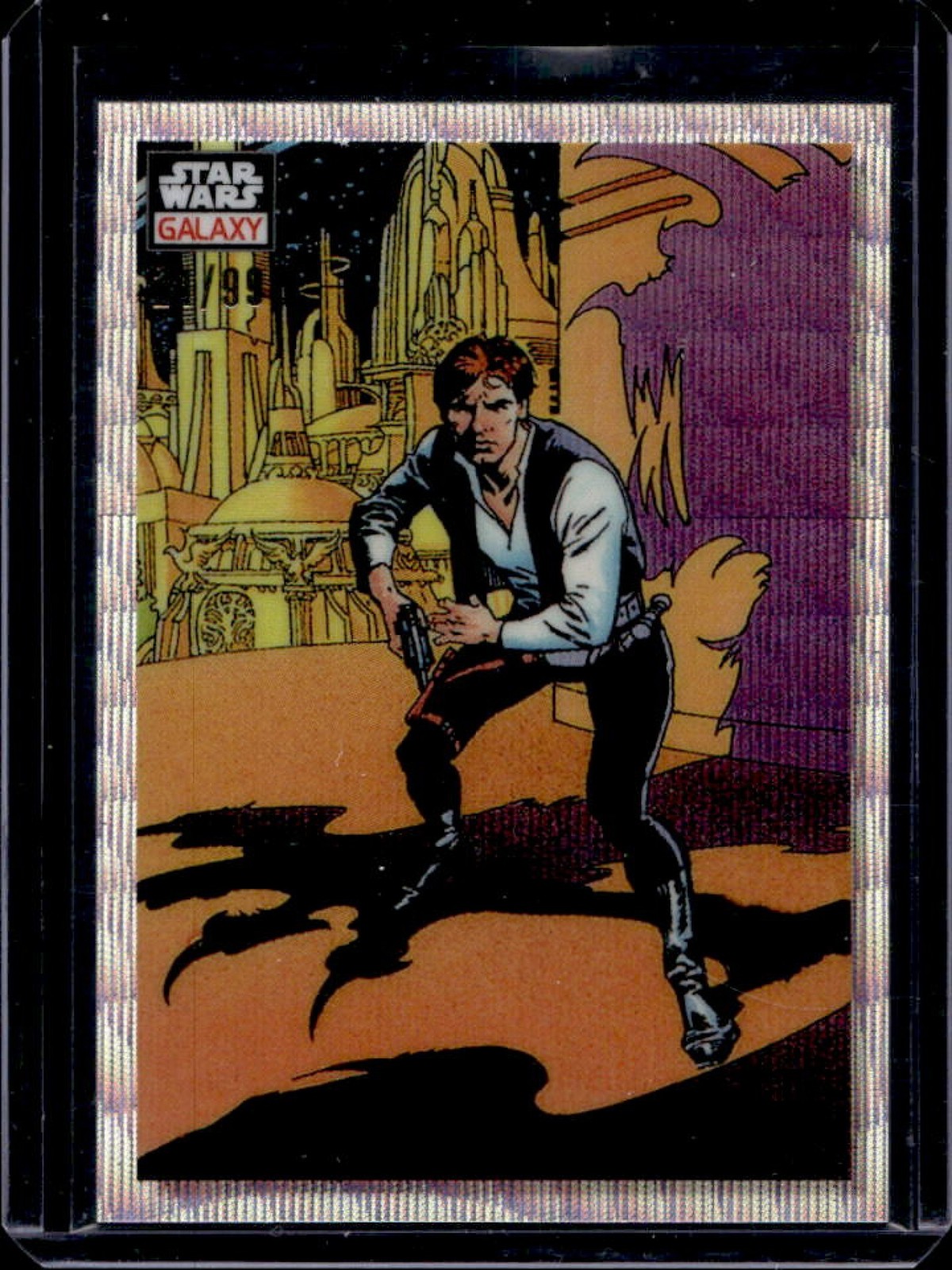 2023 Topps Chrome Star Wars Galaxy Han Solo Draws! Wave Refractor #/99