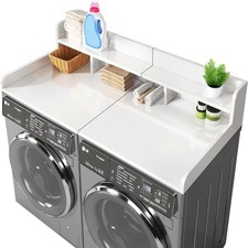 Washer Dryer Countertop with Non-slip Pads Laundry Wood Shelf Topper with Edge