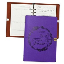 Prayer Journal for Woman, Leather Bible Journal, Devotional Journal for Purple