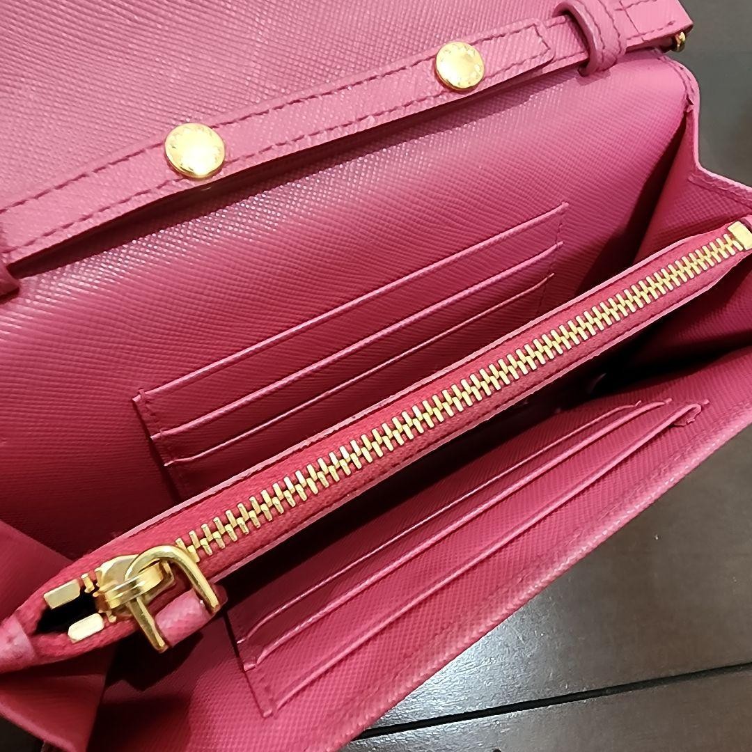 PRADA Pink Leather Wallet Shoulder Bag thumbnail 7